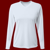 Women's USA-Made Deep V-Neck Long Sleeve T-Shirt