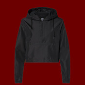 Women's Lightweight Quarter-Zip Pullover Crop Windbreaker