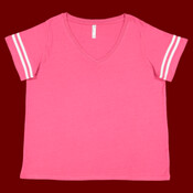 Women's Curvy Collection Vintage Football T-Shirt
