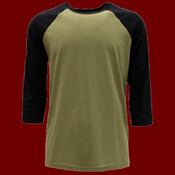 Unisex CVC Three-Quarter Sleeve Raglan T-Shirt