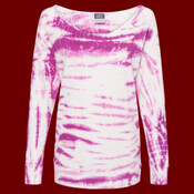 Women's French Terry Off-the-Shoulder Tie-Dyed Sweatshirt