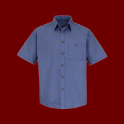 Men's Mini-Plaid Uniform Short Sleeve Shirt