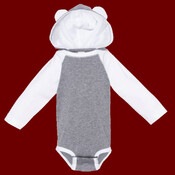 Infant Fine Jersey Character Hooded Long Sleeve Bodysuit with Ears
