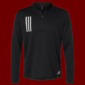 Men's 3-Stripes Double-Knit Quarter-Zip Pullover
