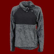Women's Quilted Fuzzy Fleece Snap Placket Pullover