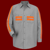 Men's Industrial Enhanced-Visibility Long Sleeve Work Shirt
