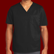 Unisex WorkFlex Chest Pocket V Neck Top