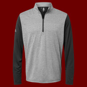 Men's Ultimate365 Heather Block Print Quarter-Zip Pullover