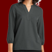 Women's Stretch Crepe 3/4 Sleeve Blouse