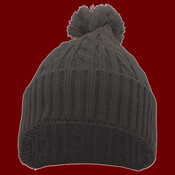Cable Knit Pom-Pom Beanie