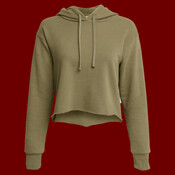 Women's Laguna Sueded Raw Edge Crop Hoodie Sweatshirt