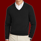 Cotton Stretch V Neck Sweater