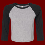 Women's Micro Rib Three-Quarter Raglan Sleeve Baby Tee