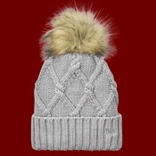 Faux Fur Pom Beanie