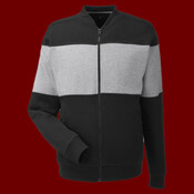 Unisex Anchor Fleece Colorblocked Bomber Jacket