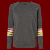 Women's Striped Sleeves Crewneck Sweatshirt