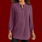 Women's 3/4 Sleeve Textured Crepe Tunic