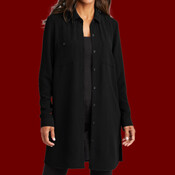 Women's Textured Crepe Long Tunic