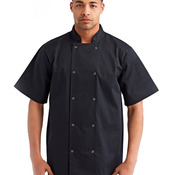 Ten Studded Front Chef Short Sleeve Coat