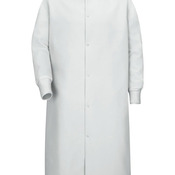 Unisex Gripper-Front Pocketless Butcher Coat With Knit Cuffs