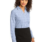 Ladies Crosshatch Plaid Easy Care Shirt. L641